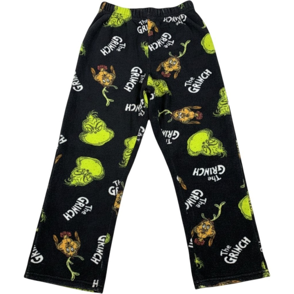 Dr. Seuss The Grinch Fleece Pajama Pants Black Green Max Dog Mens Small‎ 2023